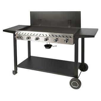 Grilled Deluxe 6 Burner Solid Flat Top BBQ 2.0 LCC27